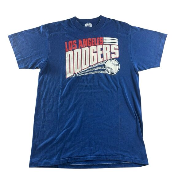 Vintage Los Angeles Dodgers Logo 7 Graphic Shirt Men’s Large Single Stitch USA - Picture 1 of 13